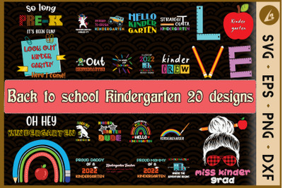Back To School Kindergarten Bundle SVG