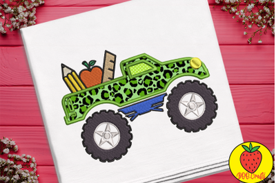 Kid Monster Truck Embroidery Design