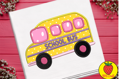 School Bus Embroidery Design