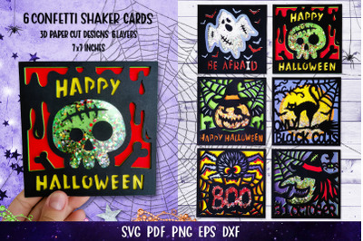 Halloween Card Confetti Shaker SVG | 3D Halloween Paper Cut
