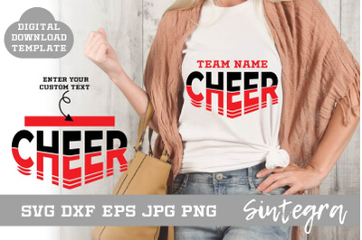 Cheer SVG Shirt Template Design 002