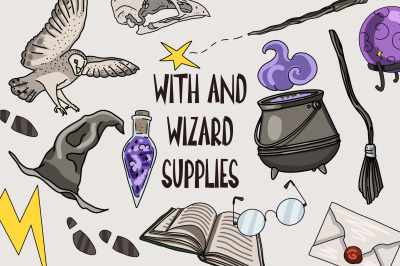 Magic Clipart, Witch and Wizard Supplies