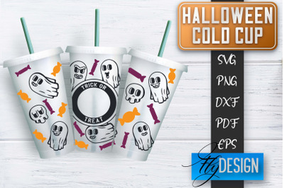 Cold Cup SVG | Halloween Wrap SVG | Cold cup Wrap SVG | Ghost Cold Cup