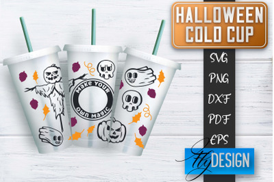 Cold Cup SVG | Halloween Wrap SVG | Cold cup Wrap SVG | Ghost Cold Cup