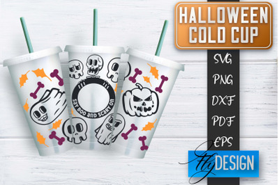 Cold Cup SVG | Halloween Wrap SVG | Cold cup Wrap SVG | Ghost Cold Cup