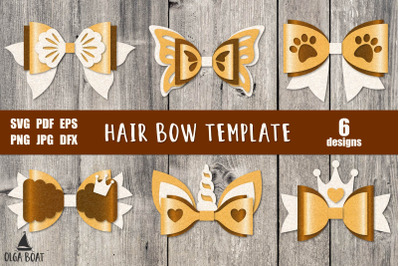 Hair bow template | Hair bow svg bundle