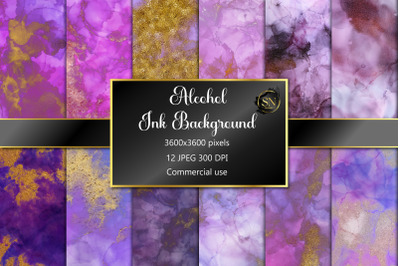 Alcohol Ink Gold Digital Paper