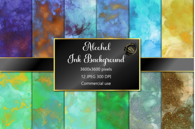 Alcohol Ink Gold Digital Paper