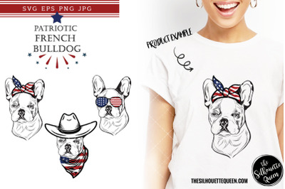 French Bulldog Dog Patriotic Cut files and Sublimation