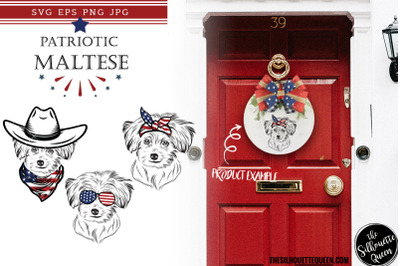 Maltese Dog Patriotic Cut files and Sublimation