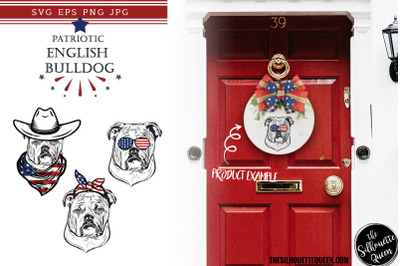 English Bulldog Dog Patriotic Cut files and Sublimation