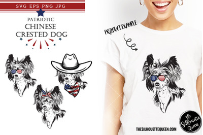 Chinese Crested Dog Patriotic Cut files and Sublimation