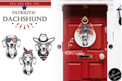 Dachshund Dog Patriotic Cut files and Sublimation
