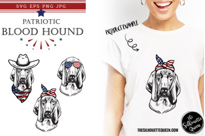 Blood Hound Dog Patriotic Cut files and Sublimation