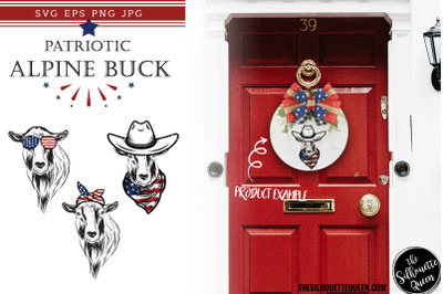 Alpine Buck Goat  Patriotic Cut files and Sublimation