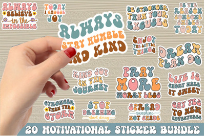Motivational Retro Sticker Bundle
