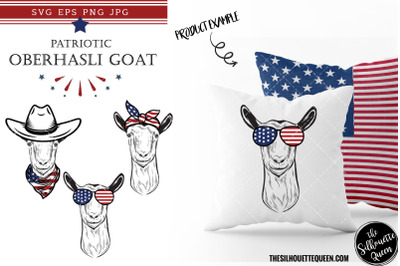 Oberhasli Goat Patriotic Cut files and Sublimation