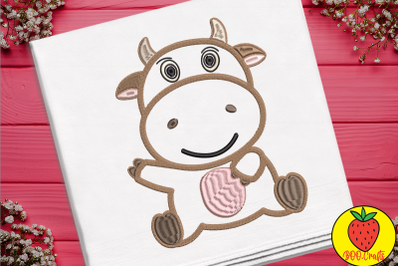 Cute Cow For Kid Embroidery Design