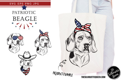 Beagle Dog Patriotic Cut files and Sublimation