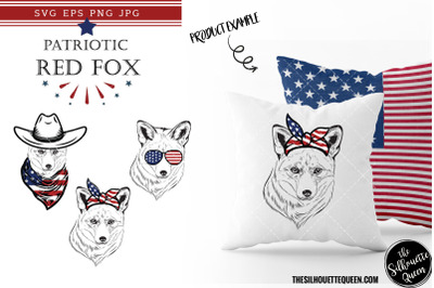 Red Fox Patriotic Cut files and Sublimation