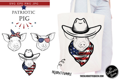 Pig Patriotic Cut files and Sublimation