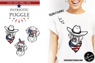 Puggle Patriotic Cut files and Sublimation