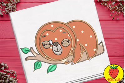 Cute Sloth Embroidery Design