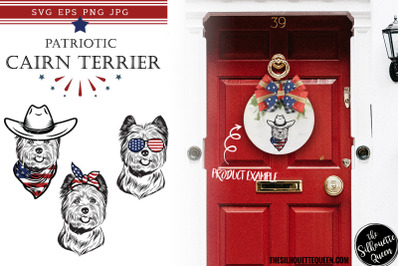 Cairn Terrier Dog Patriotic Cut files and Sublimation