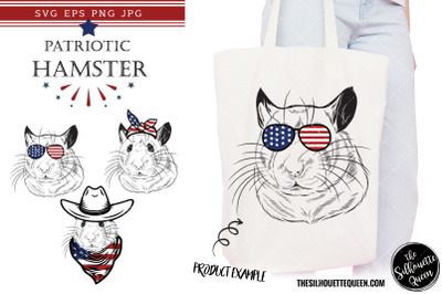 Hamster Patriotic Cut files and Sublimation