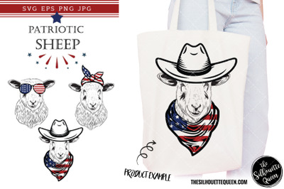 Sheep Patriotic Cut files and Sublimation
