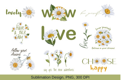 Daisy Sublimation Bundle| Positive Quotes
