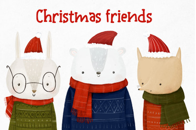 Christmas friends, animals