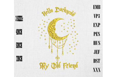 Hello Darkness My Old Friend Embroidery Hippie &amp; Boho Style