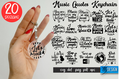 Music Quotes Keychain SVG | Quotes SVG | Music Design