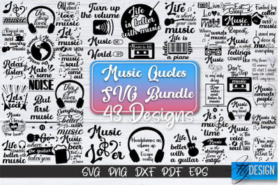 Music Quotes SVG Bundle | Funny Music Sayings