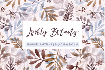 Lovely botany - watercolor seamless patterns