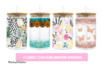 Libbey Glass Wrap Bundle | 16oz Libbey Can Glass Sublimation Designs
