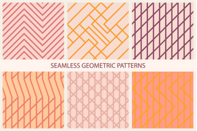 Geometric striped seamless patterns