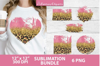 Leopard Print Sublimation Backsplash | Rose Gold Marble PNG