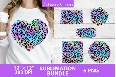 Neon Leopard Print Sublimation Backsplash | Background PNG