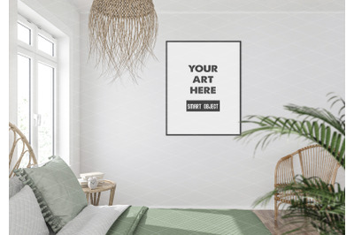 Interior scene artwork background frame mockup