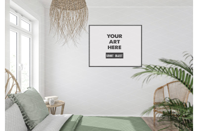 Interior scene artwork background frame mockup