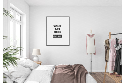 Interior scene artwork background frame mockup