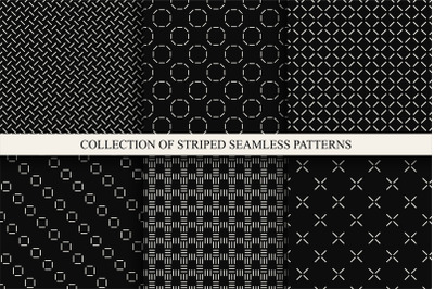 Black seamless minimal patterns