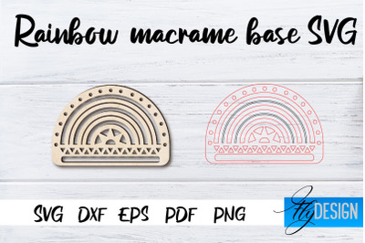 Rainbow Macrame base SVG | Macrame Laser