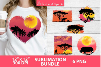 African Sunset Sublimation Backsplash | Heart Backgrounds PNG