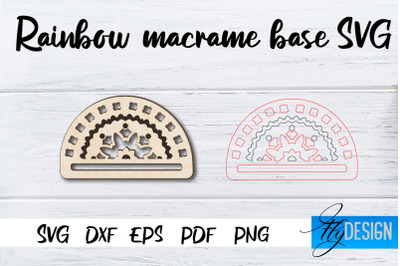 Rainbow Macrame base SVG | Macrame Laser Cut SVG | CNC files