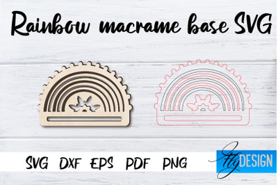 Rainbow Macrame base SVG | Macrame Laser Cut SVG | CNC files