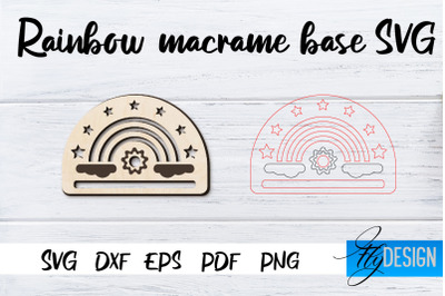 Rainbow Macrame base SVG | Macrame Laser Cut SVG | CNC files