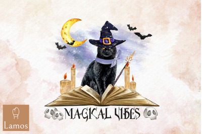 Cat Witch Magical Vibes Sublimation PNG